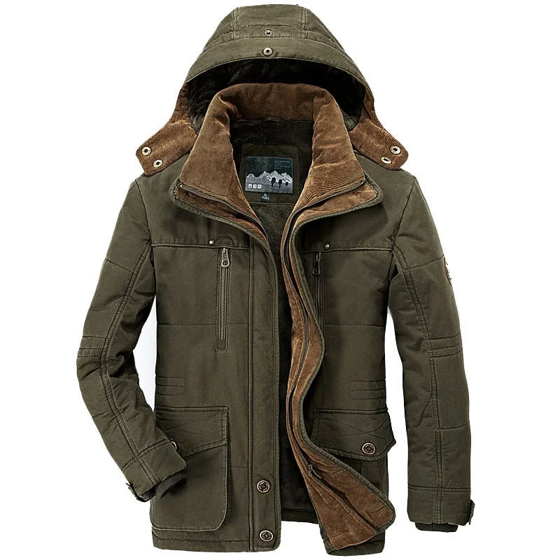 Men's Winter Hooded Cotton Padded Jacket 7XL