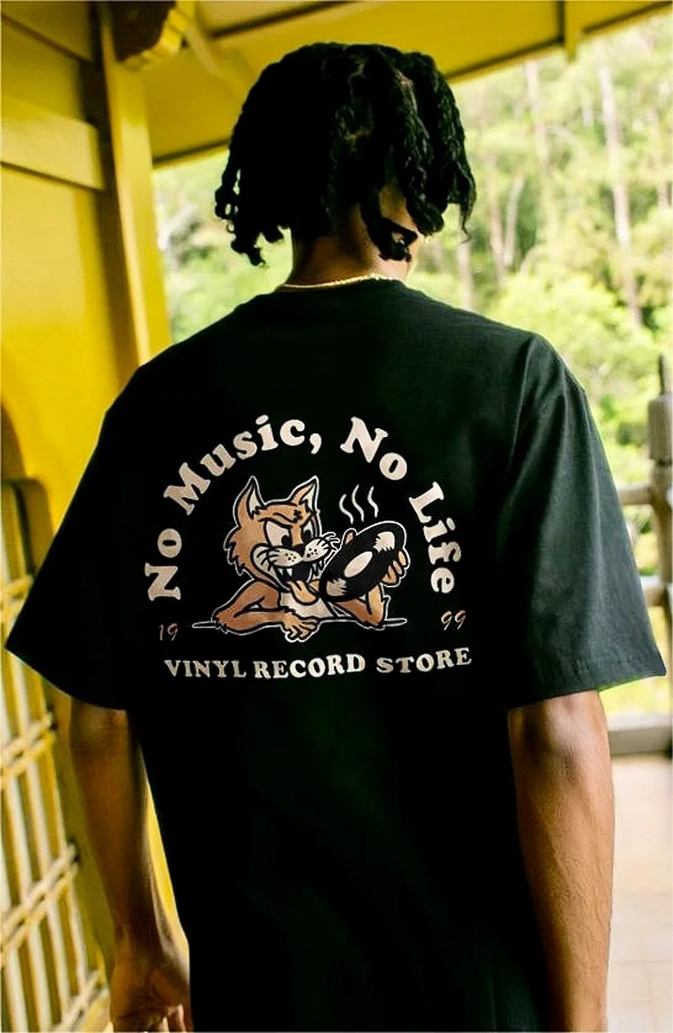 No Music No Life Vinyl Record Store T-shirt