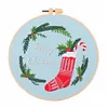 【Limited Stock Sale】Christmas-DIY Embroidery Kit with Pattern Cotton Threads Needles Hoop 30*30cm/11.8*11.8in tapestrymarket