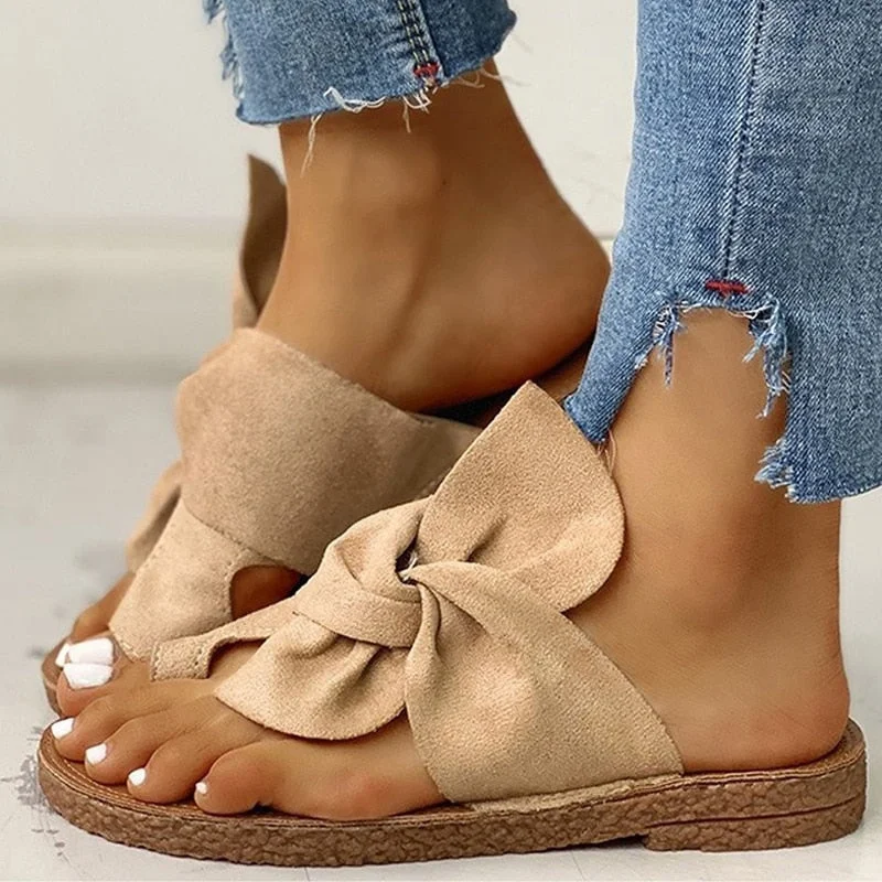Women Sandals 2022 Summer Sandals Casual Flat Shoes Female Bowknot Casual Summer Shoes For Women Flip Flop Flats Chaussure Femme