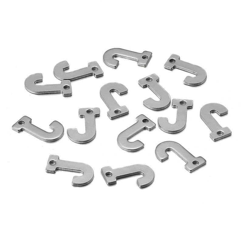 50 Pcs/package Minimalist Letter Stainless Steel Pendant Jewelry Accessories