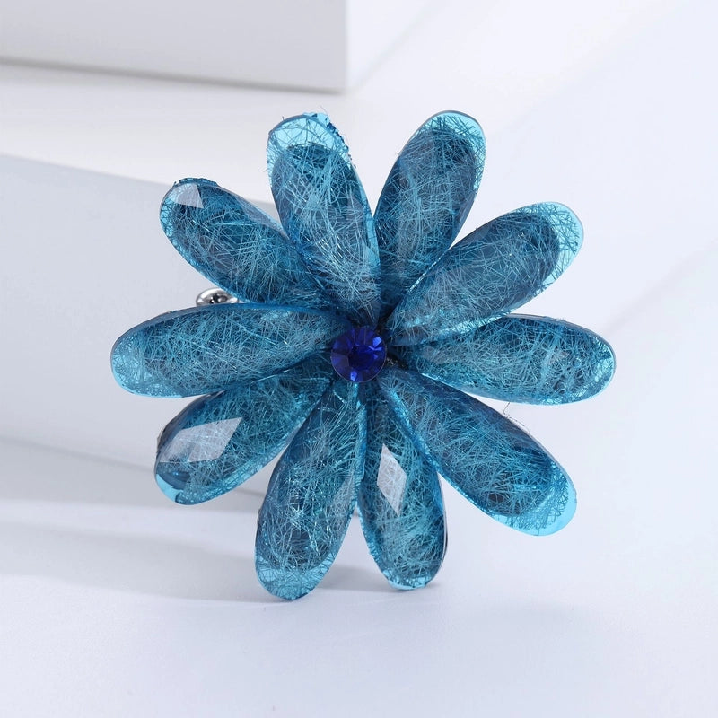 Minimalist Pin Flower Alloy Inlay Acrylic Women’s Brooches