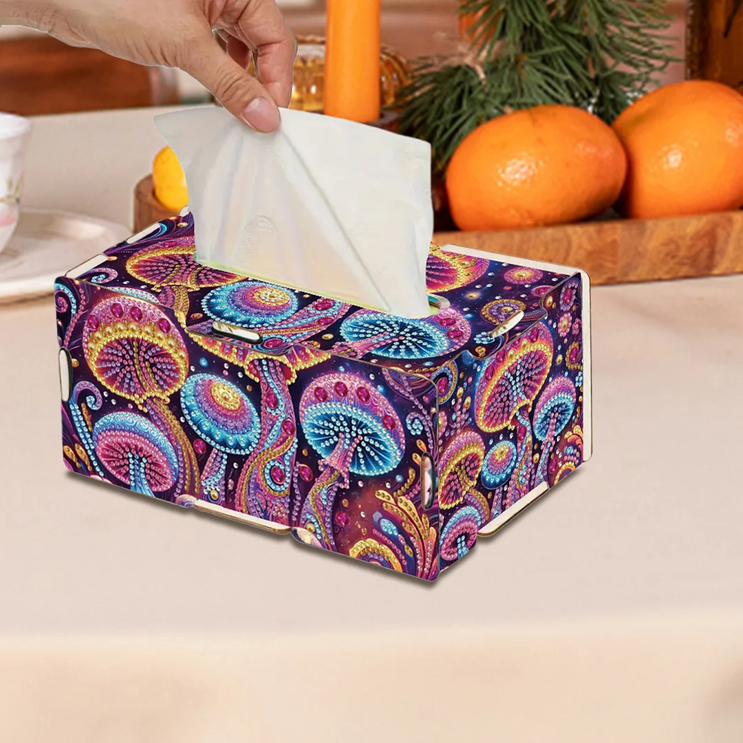 Wooden Diamond Painting Tissue Box for Home and Office Decoration(CZH008)