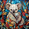 Diamond Painting-5D Full Round Drill Stained Glass Koala(40*40 CM)