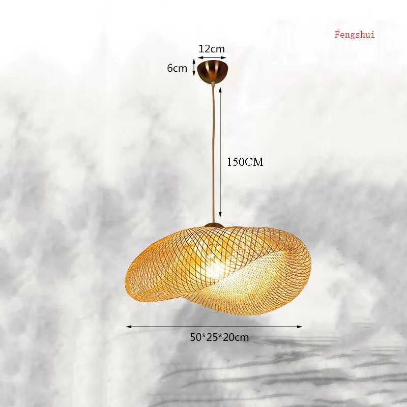 Chinese Style Bamboo Pendant Lights Lighting Garden Restaurant Kitchen Pendant Lamp Hotel Farm Lantern Hanging Lamp Indoor Decor