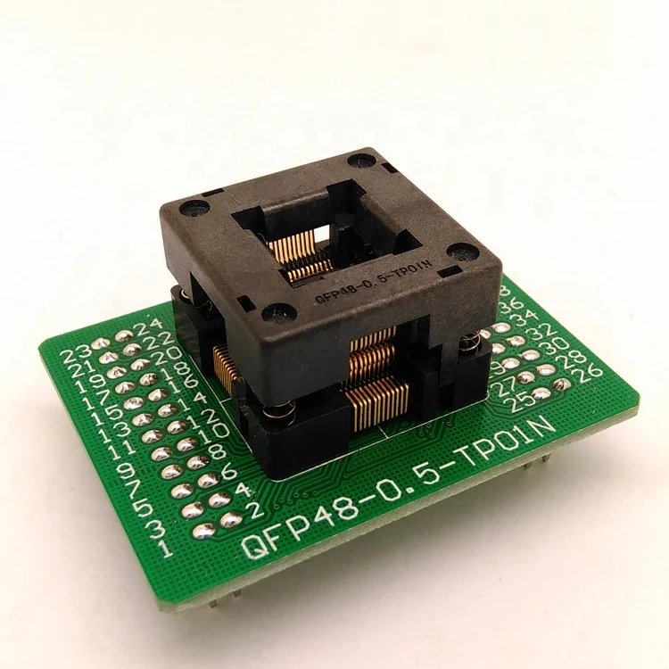 QFP48-0.5 LQFP48IC IC Test Universal Socket Adapter Programming Press Down the Shrapnel QFP48 QFN Socket Adapter