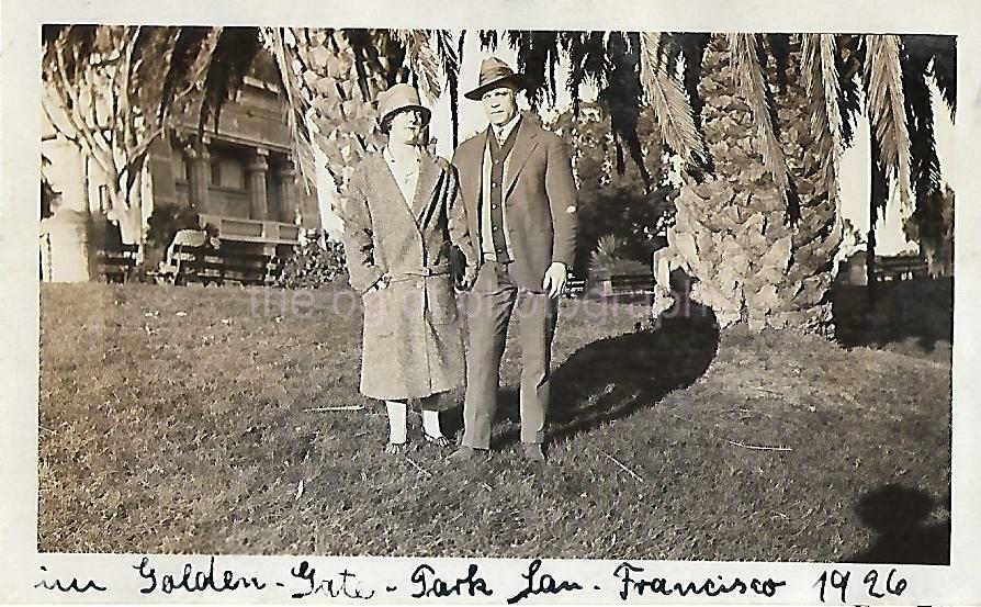 Portrait In Golden Gate Park ANTIQUE Found Photo Poster painting San Francisco VINTAGE 05 2 O