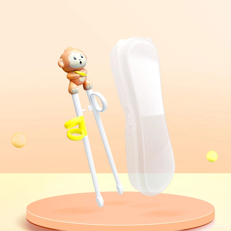 Maternal And Infant Products Portable Feeding Children’s Tableware Set Cartoon Learning Chopsticks Training Chopsticks 304 Stainless Steel Spoon Fork