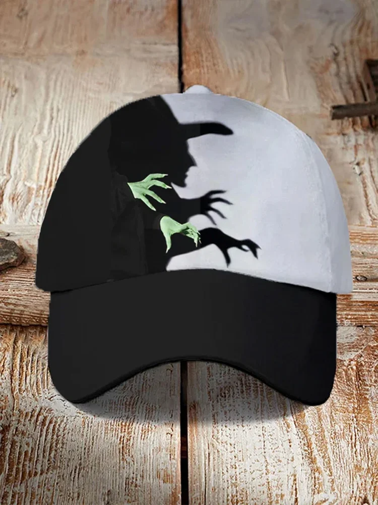 Comstylish Unisex Halloween Witch Shadow Print Hat