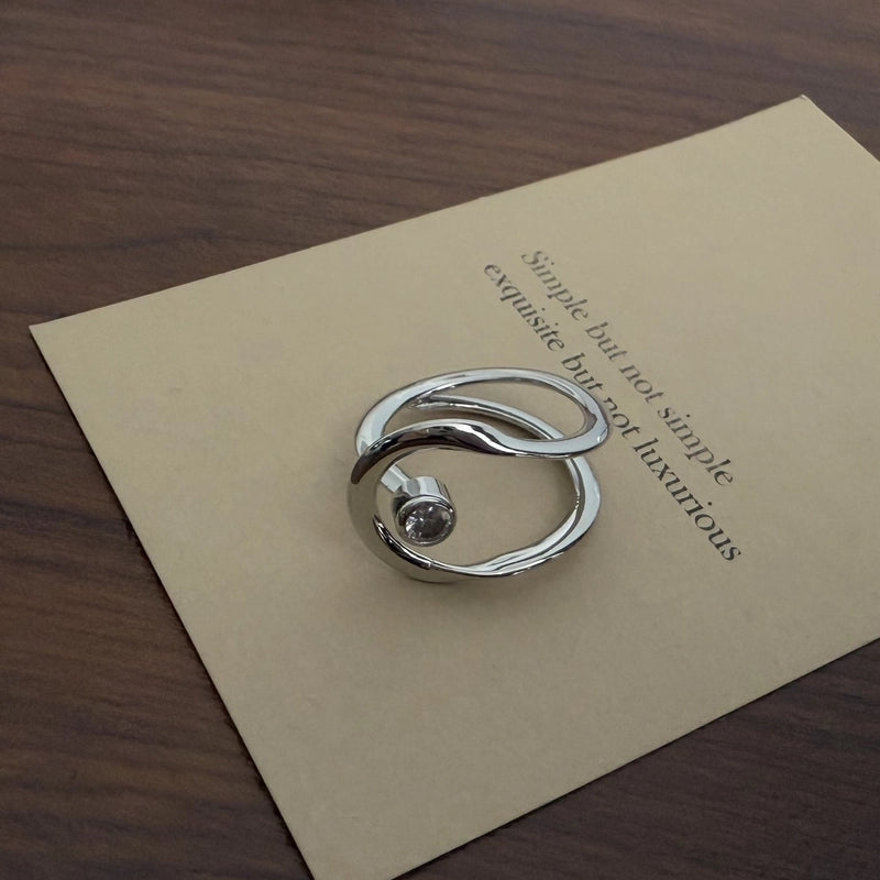 Hip-Hop Commute Geometric Copper Plating Open Rings