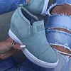 Women Faux Suede Wedge heel Sneakers Slip on Breathable Shoes