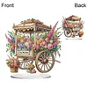 (US Only)2D Flat Print Flower Cart Light DIY Diamond Painting Desktop Decorations