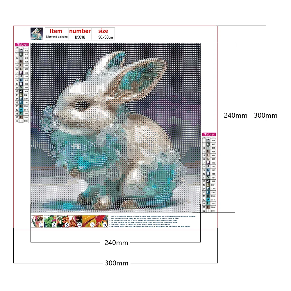 Diamond Painting - Full Round Drill - Rabbit(Canvas|30*30cm)