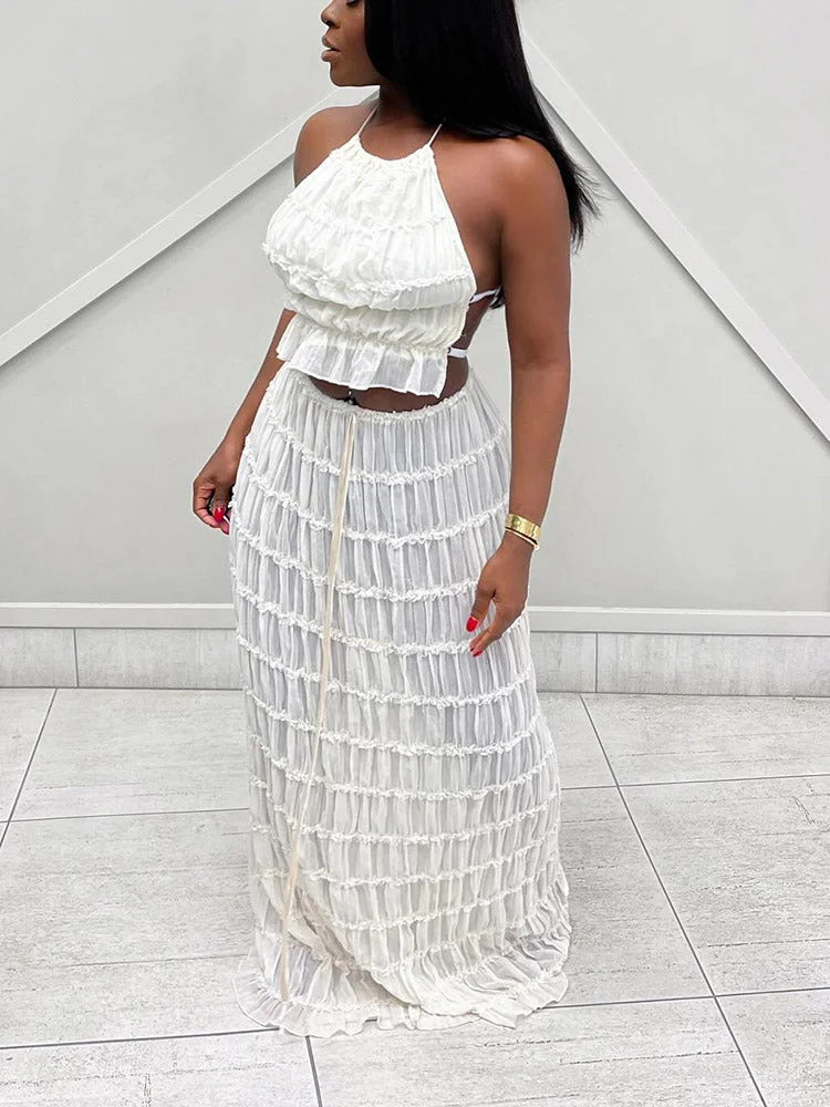 Floral Ruffle Skirt Set