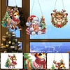3Pcs Diamond Paintin Acrylic Christmas Reindeer Hanging Pendant Kits for Beginner