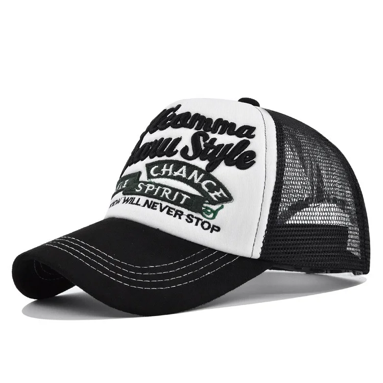 Embroidered Baseball CapSummer Solid Sunhat Mesh Men Women Unisex-Teens Cotton Snapback CapsHip Hop Fishing Hat