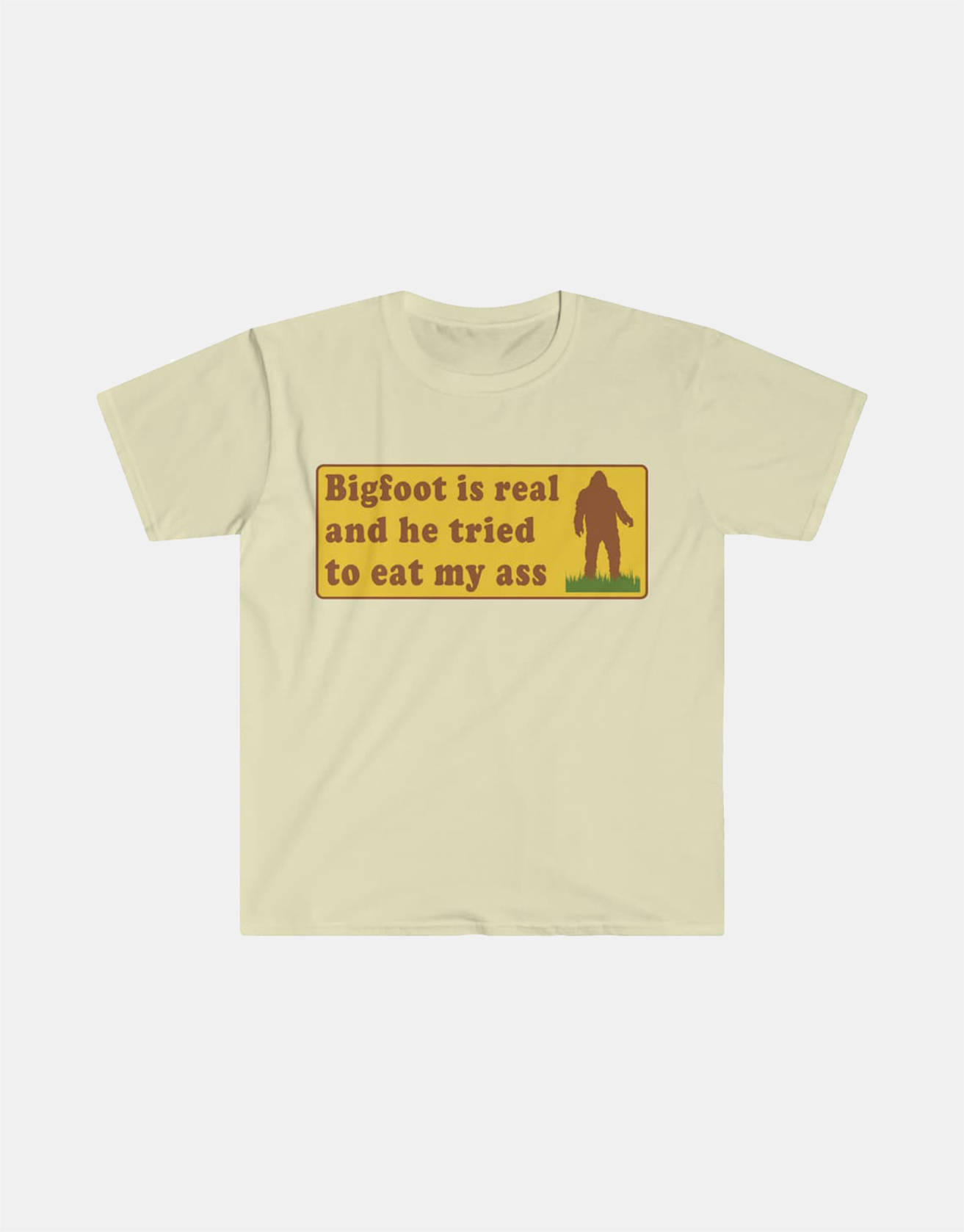 Funny Meme TShirt, Bigfoot Is Real And He Tried To Eat My Ass Funny Oddly Specific Joke Tee / TECHWEAR CLUB / Techwear