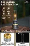T-1D15 Gas Lantern - Refillable Outdoor Camping Tent Atmosphere Light Set