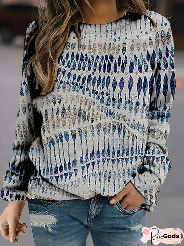 Casual Loose Geometric Sweatshirts