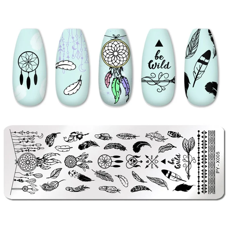 PICT YOU Halloween Nail Stamping Plates Snowflake Festival Pattern Nail Art Image Plates Stainless Steel Nail Art Plate Stencil-Nail Inspo