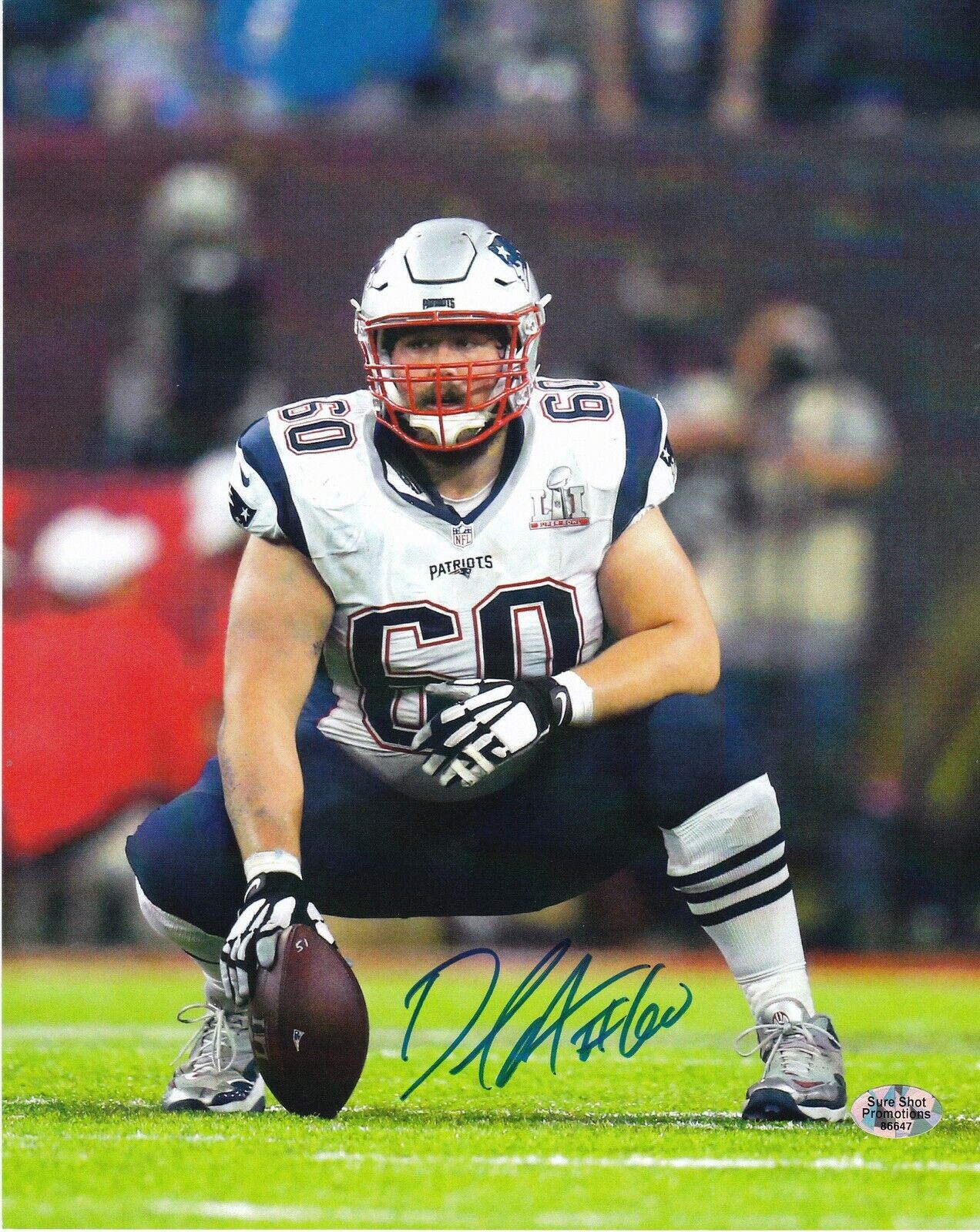 DAVID ANDREWS NEW ENGLAND PATRIOTS ACTION SIGNED 8x10