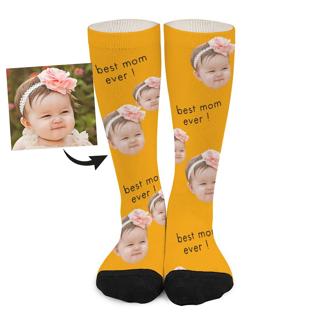 Custom Baby Photos Socks For Best Mom Ever