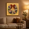 DIY Christmas Pearl Painting Lighted Wall Art ,Diamond Painting LED Picture with Inner Frame, Handmade Beaded Christmas Decor with Warm Glow Lights, Holiday Home Decoration Gift for Living Room Bedroom