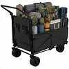 2-in-1 Wagons Carts Foldable 440lbs Capacity Folding Chair Cart with All-Terrain Wheels Beach Wagon for  Sports Garden Camping