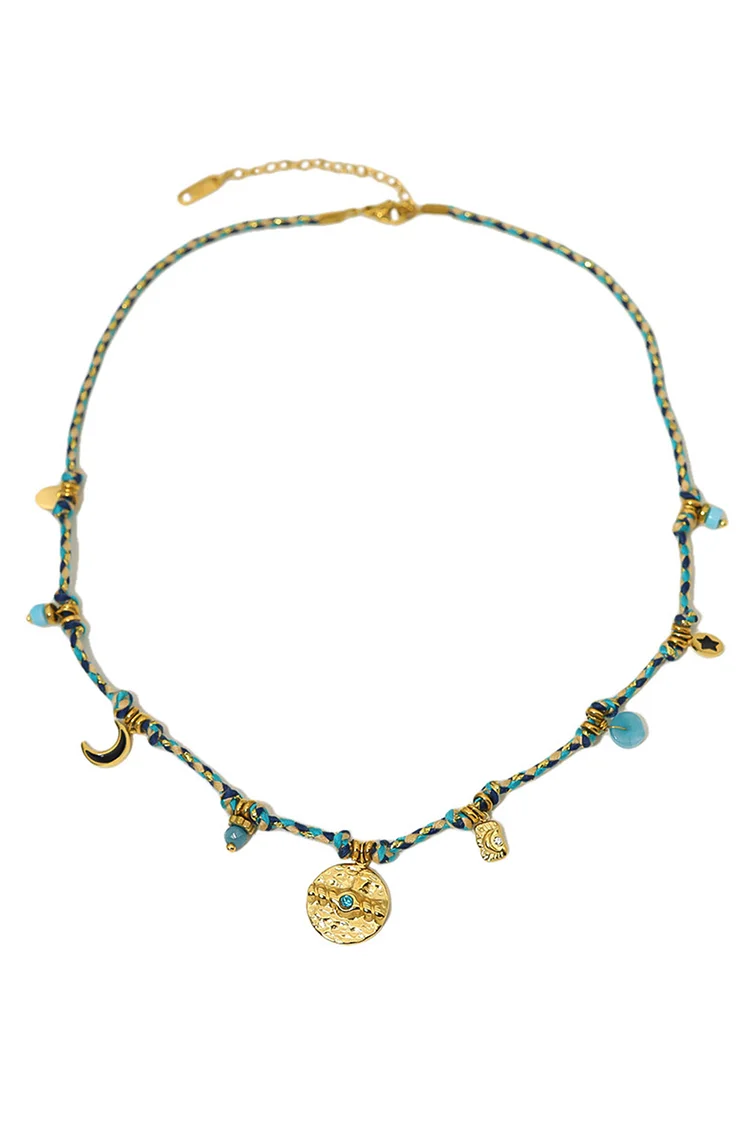 Boho vintage braided collarbone necklace