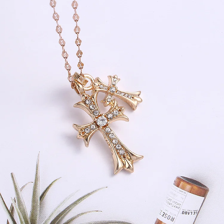 Double Cross Vintage Necklace