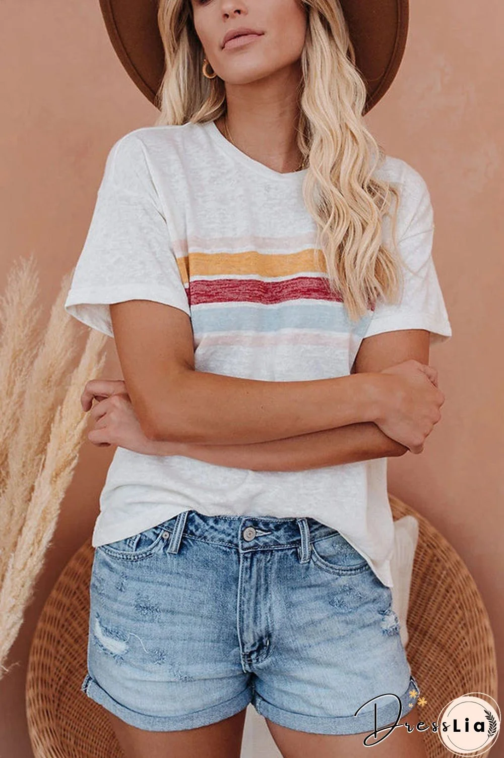 Multi Stripe Short Sleeve T Shirt