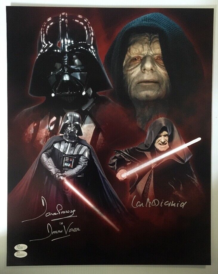 Dave David Prowse Ian Mcdiarmid Signed 16x20 Photo Poster painting Star Wars Dark Side JSA COA 1