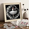 Fille dansante marguerite - Peinture diamant sp&eacute;ciale partielle-30*30 cm