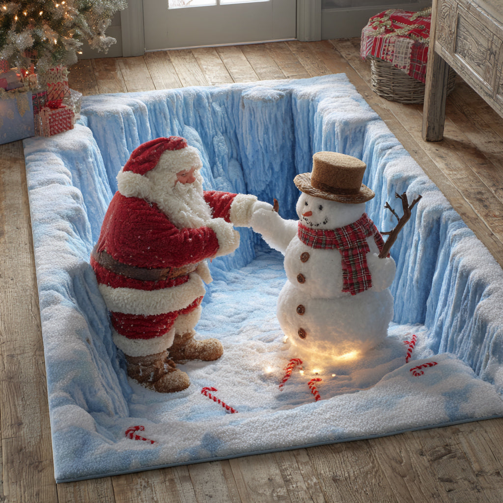 Santa Snowman Area Rug NCU0HH1114