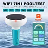 7-in-1 Digital Pool Water Tester WiFi PH and Salinity Temperature EC ORP Floating Chlorine Tester for Swimming Pools Hot Tub Jacuzzi Spa (No Calibration Fluid)