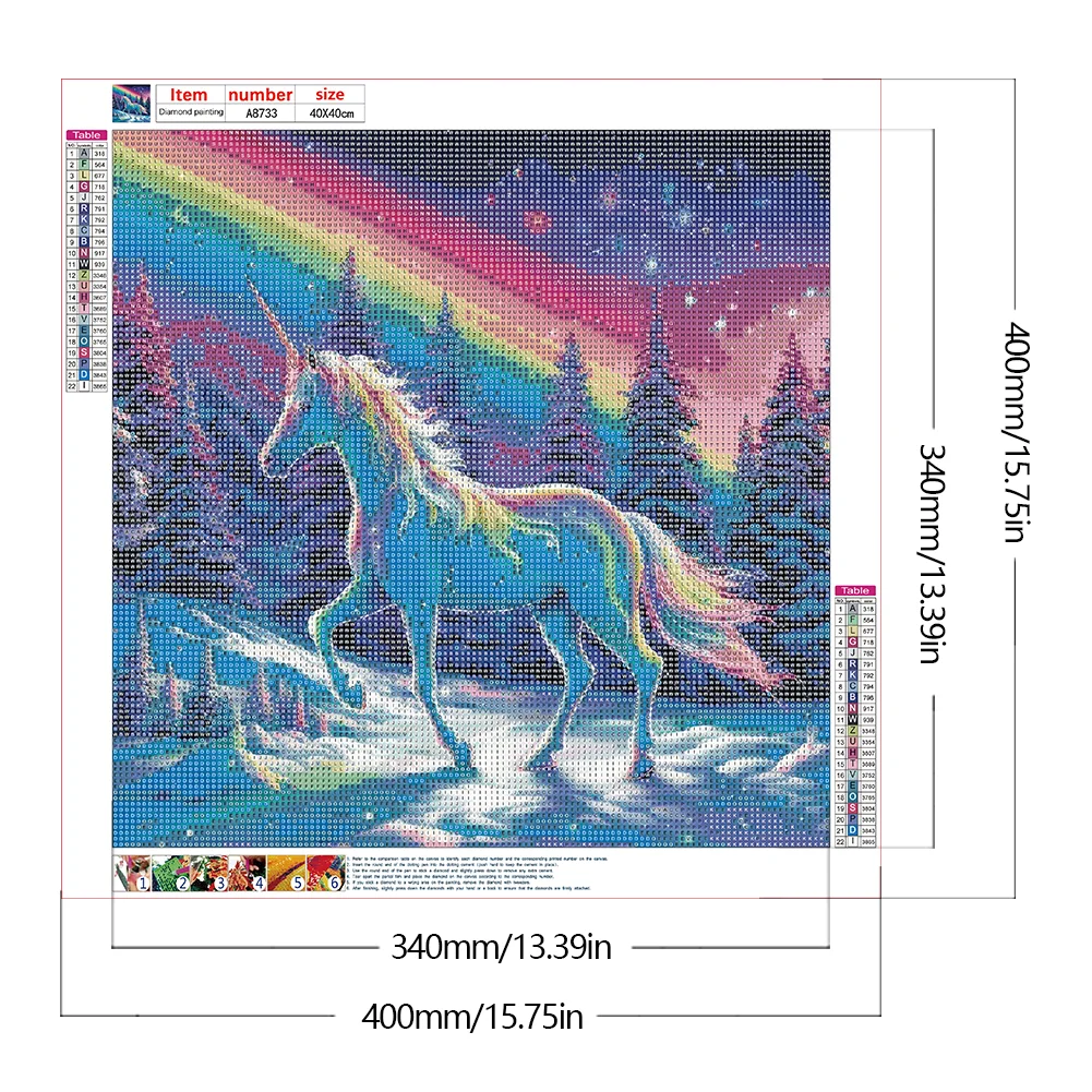Full Round Diamond Painting 40*40cm - Unicorn