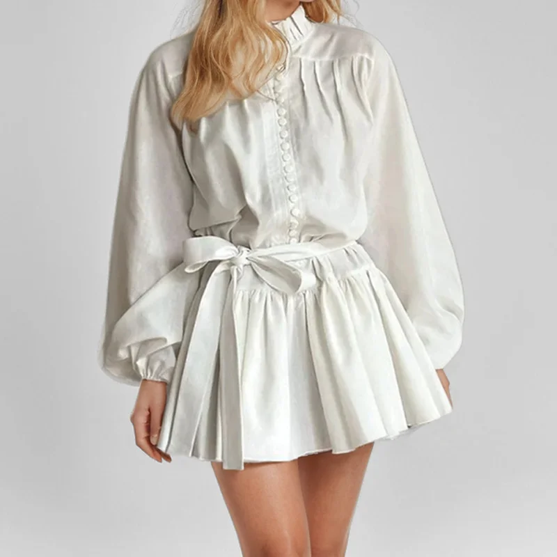 Uveng Uveng 2024 New Women's Temperament Elegant Fashion Long Sleeve With National Style Print Dress