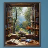 (US Only)Paint By Numbers Kit On Canvas DIY Oil Art Window Picture Home Art Decor40x50cm