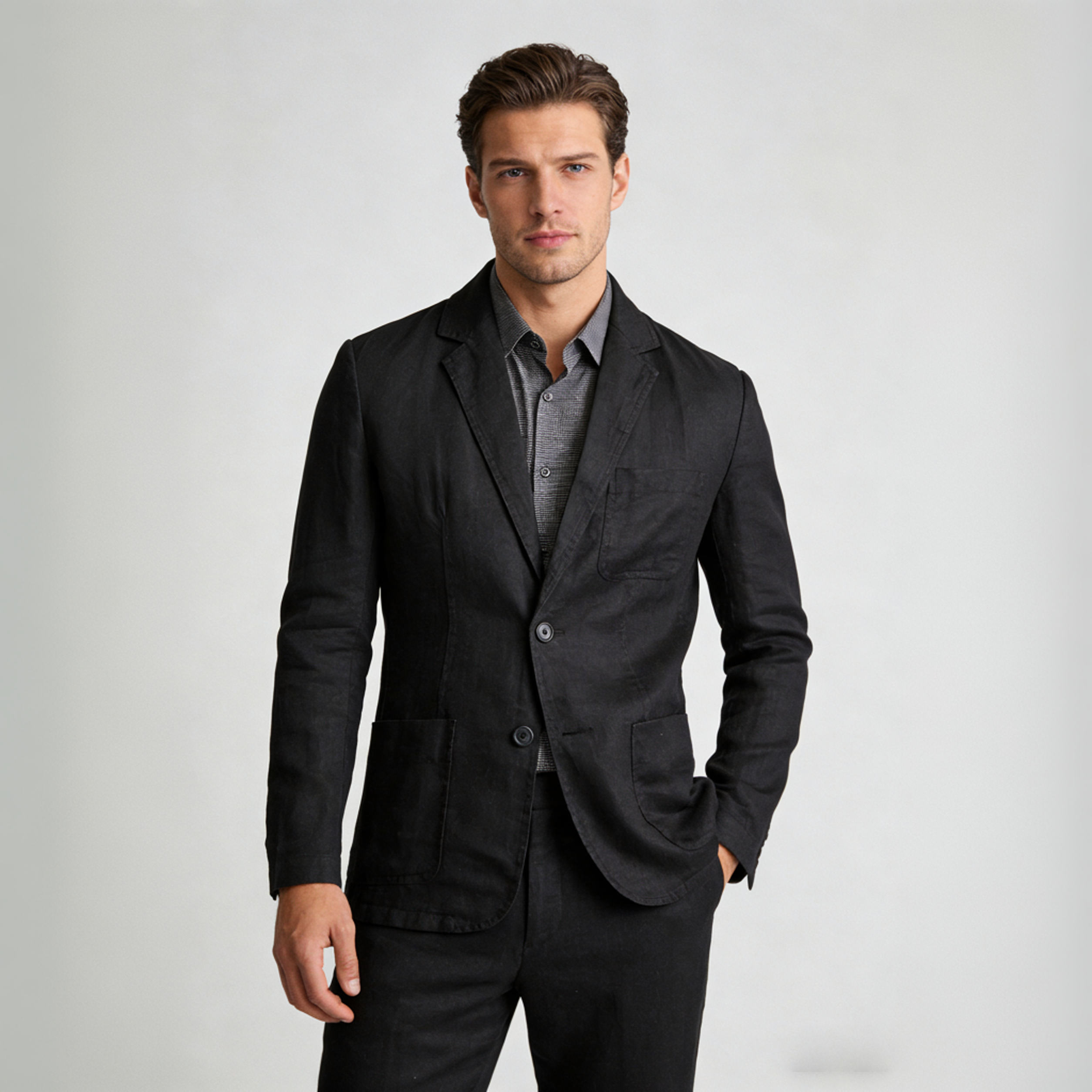 Linen Blazer Men 100% Linen Lightweight Casual Jacket Breathable REAL SILK LIFE