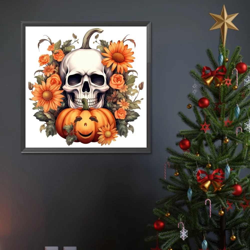 Diamond Painting - Full Round Drill - Pumpkin Skull(Canvas|30*30cm)