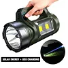 Rechargeable Solar High Power Searchlight Big Flashlight Waterproof for Outdoor