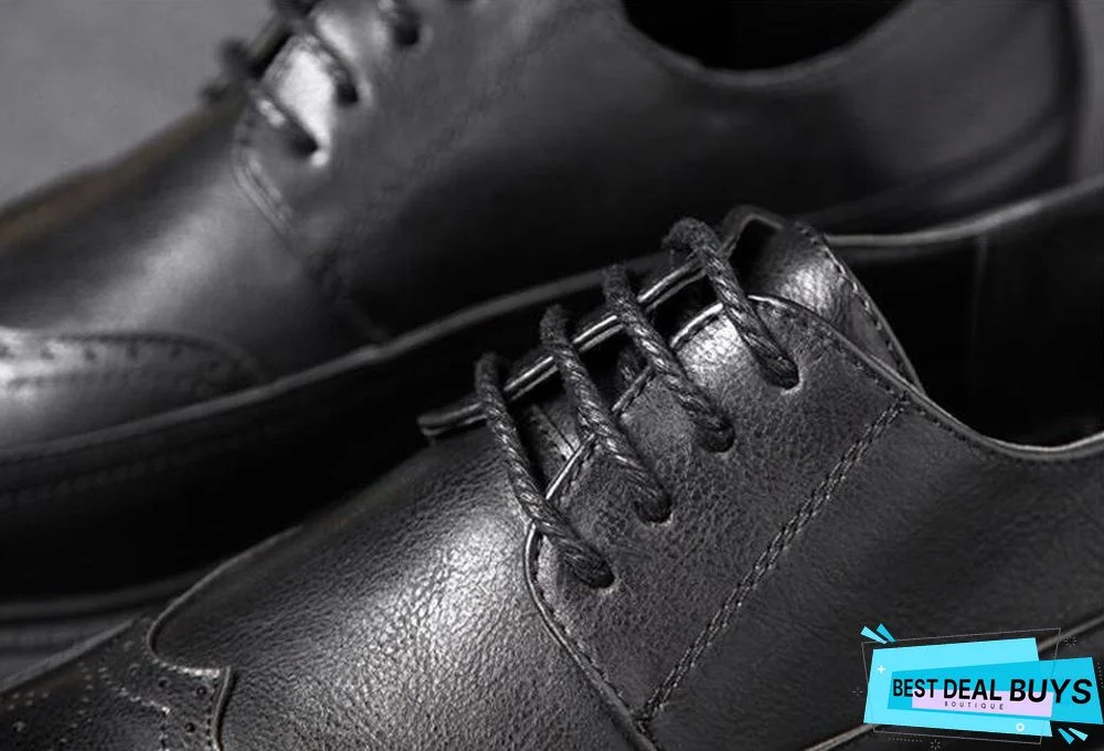 Retro Bullock Design Men Classic Business Formal Shoes Pointed Toe Leather Shoes Oxford Shoes