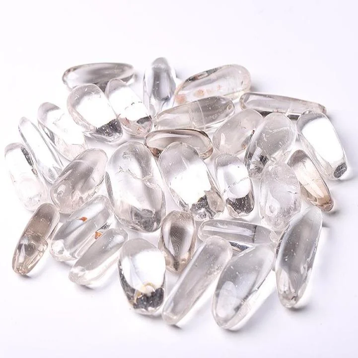 0.1kg 35mm-42mm Natural Clear Quartz bulk tumbled stone for Healing