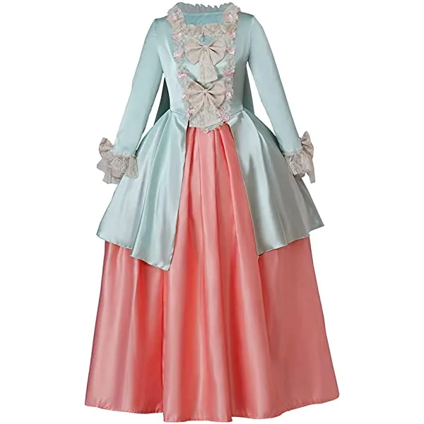 Women's Queen Marie Antoinette Rococo Ball Gown Medieval Victorian Dress Prom Cosplay Costume Multicolored