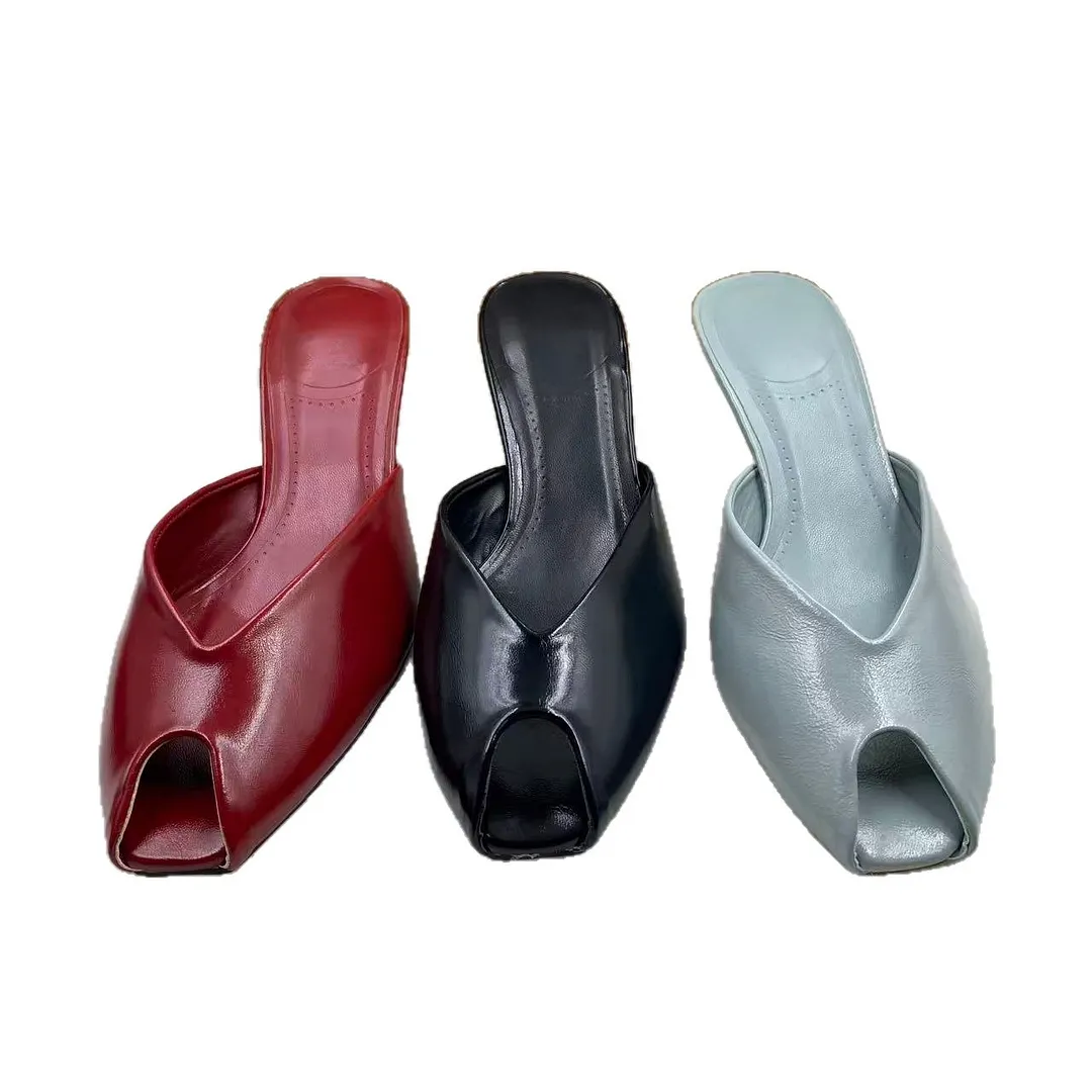 Breakj Breakj Home 2025 New Women's Shoes Fish Mouth Sandals Set Coarse Heel Toe Sandals Shoes Fashion