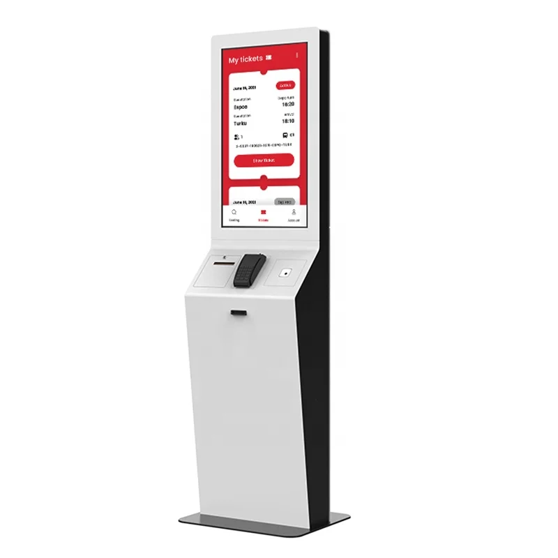 32 Inch Interactive Touch Screen RFID Self Service Queue Ticket Dispenser Ticket Kiosk