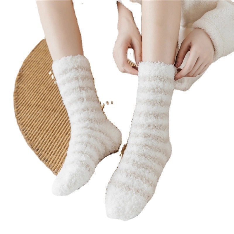 Women’s Slippers Socks Velvet Socks Thickened Winter Plus Sleep Socks Home Women’s Coral Velvet Crew Women’s Sleeping Socks
