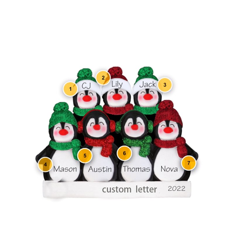 Penguin Family Personalized Ornament