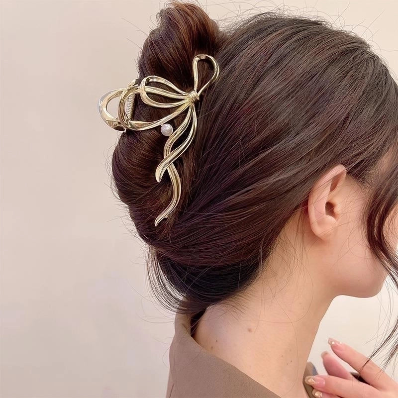 Elegant Bow Knot Alloy Plating Hair Claws