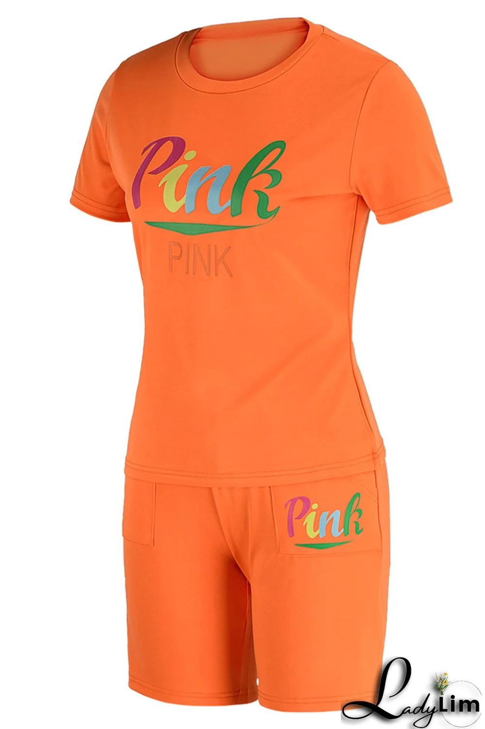 Yellow Casual Print Patchwork O Neck Short Sleeve Two Pieces